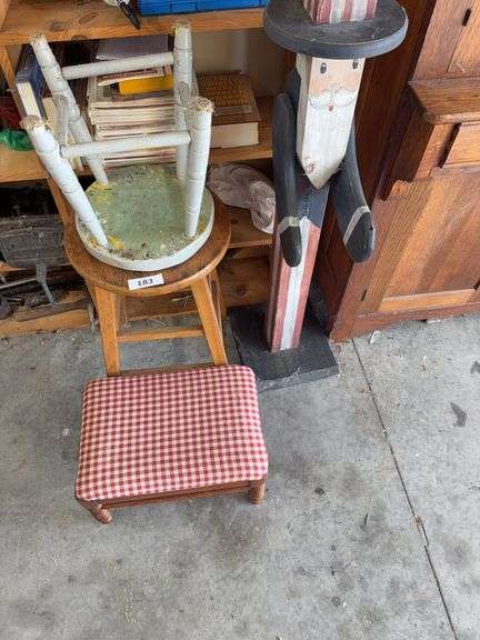 Stools, books, Uncle Sam , misc image
