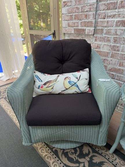 2 Like-new, Lloyd & Flanders "Reflections" all-weather, wicker swivel gliders image