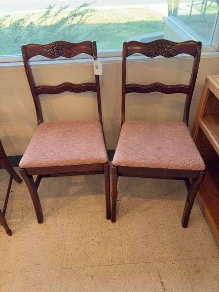 Pr of vintage roseback chairs image