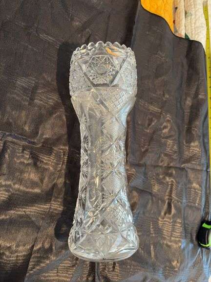 12”T cut glass vase image