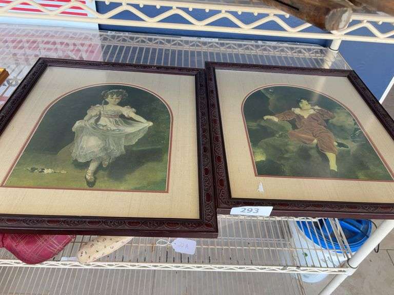 Framed boy & girl print image