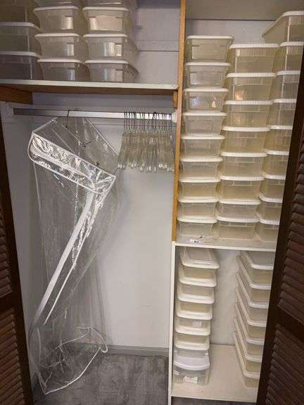 Approx 54 plastic shoe box style plastic containers image