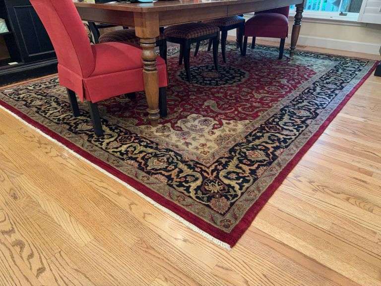 Red, black, beige rug 140" x 104" image