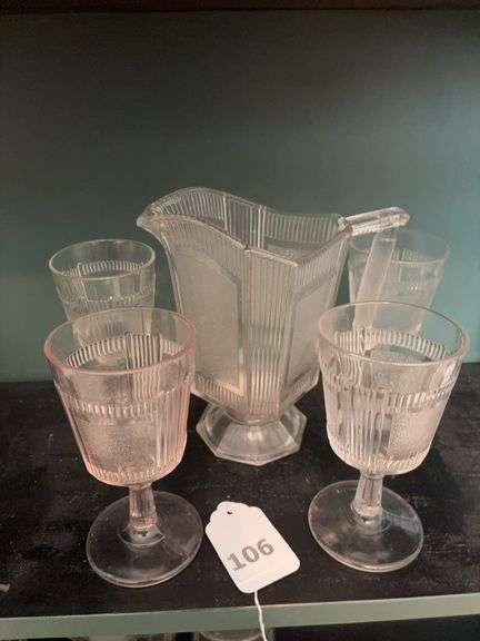 8” pleat & Panel pitcher w/4 goblets image