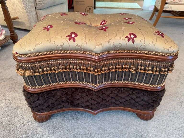 Upholstered stool 24" x 18" x 17", footstool image