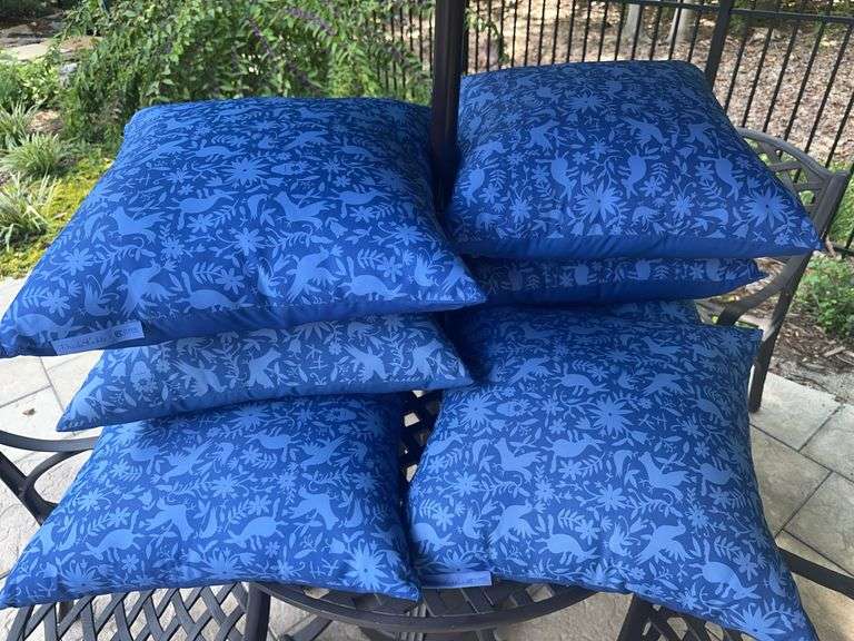 8 blue outdoor pillows image