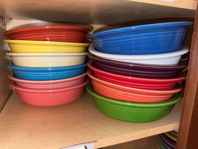 16 Fiesta bowls, 2 serving bowls image