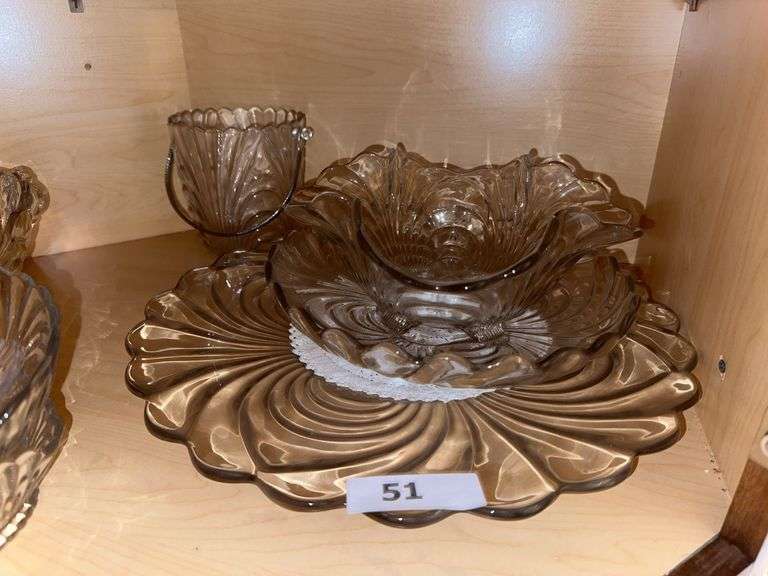 Cambridge Caprice large platter, bowls, ice pitcher image