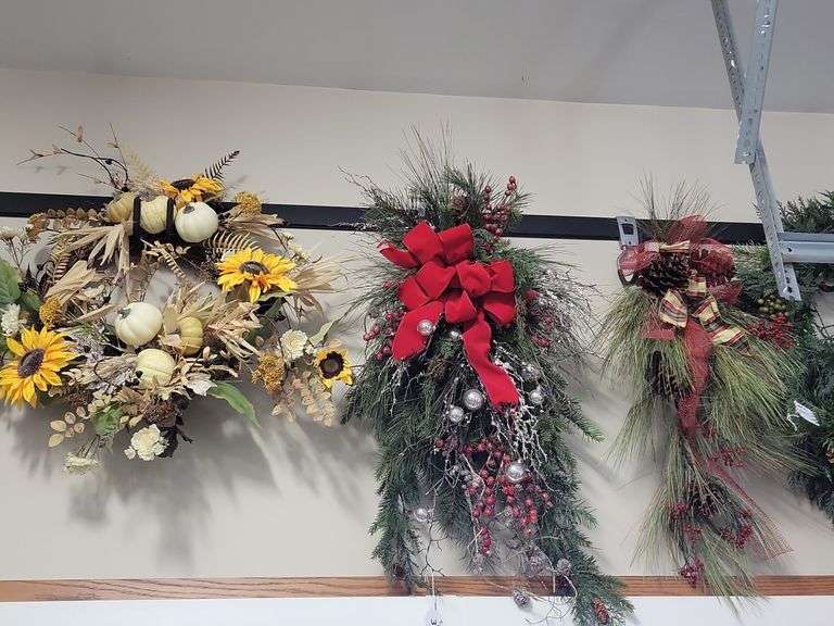 2 Holiday Swags, Fall Wreath image