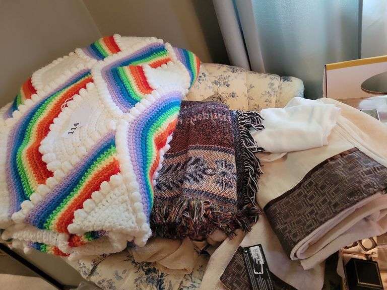 Rainbow Afghan, Towels, Afghan image