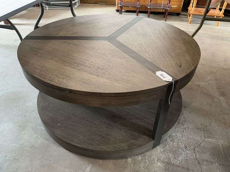 38" round rolling coffee table - LIKE NEW 18" tall image