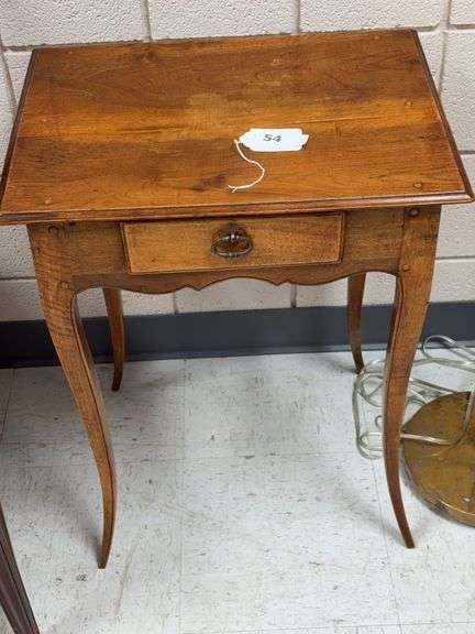 Vintage  1 drawer lamp table w/ tapered legs image