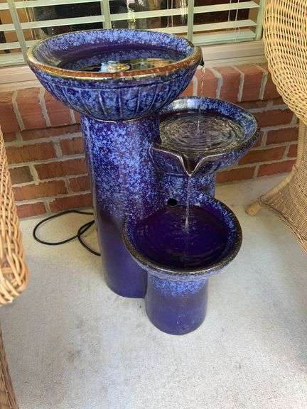 Blue 3 tier fountain image