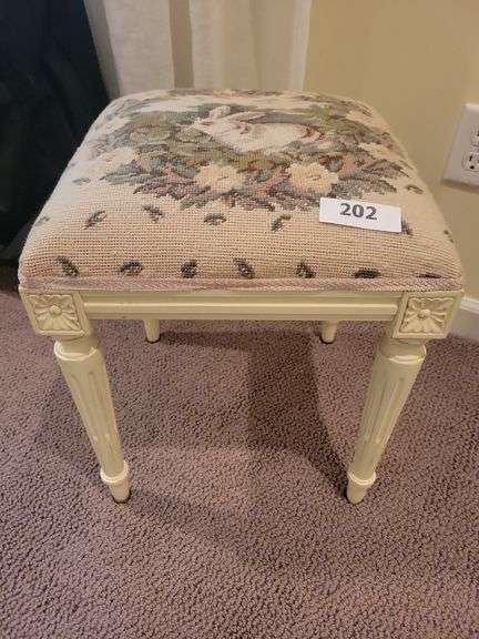 Needlepoint Stool  16 x 16 x 18 image