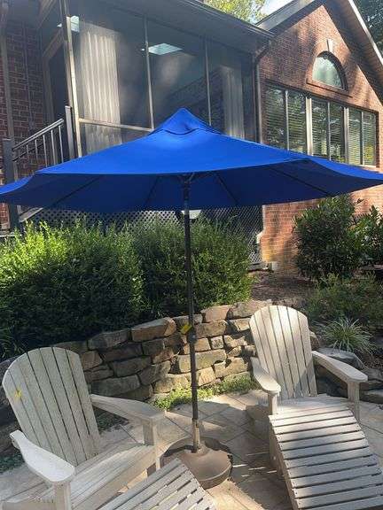 Sunbrella umbrella (used only one season) and stand image