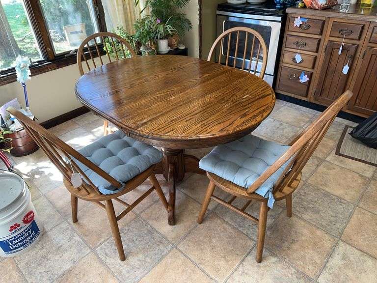 Wooden kitchen table and 4 chairs image