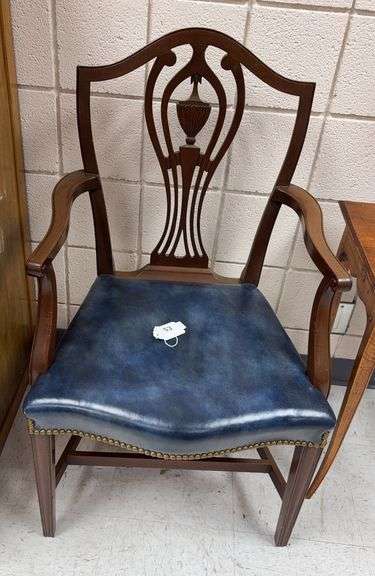 Kittinger Furniture arm chair w/ leather seat image