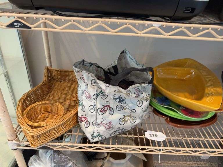 Fish basket, trays, eye glasses image