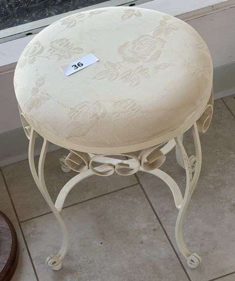 Wrought iron vanity stool image