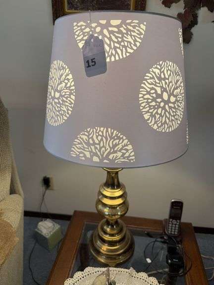 Pair of table lamps with brass bases 29" image