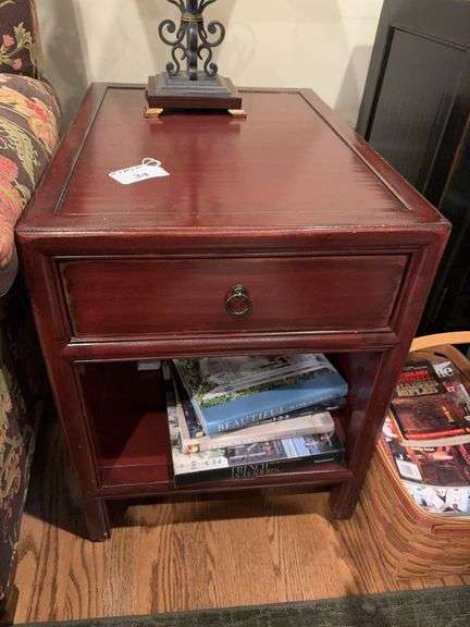 Ethan Allen 1 drawer lamp table image