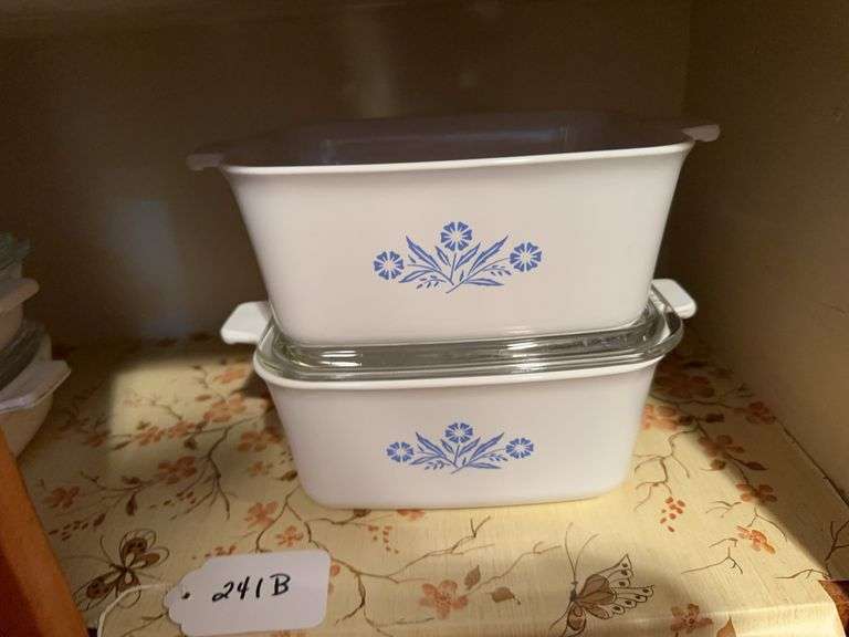 Lot of Corningware baking dishes, plastic food storage, Kellog cereal bowls image