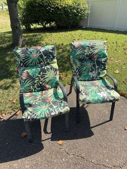 2 patio chairs w/ cushions image
