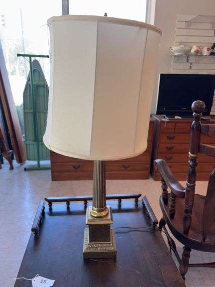 32” brass table lamp image