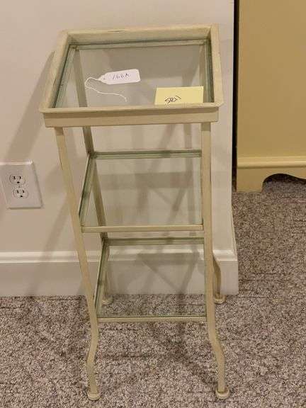 Metal stand w/ glass shelves image