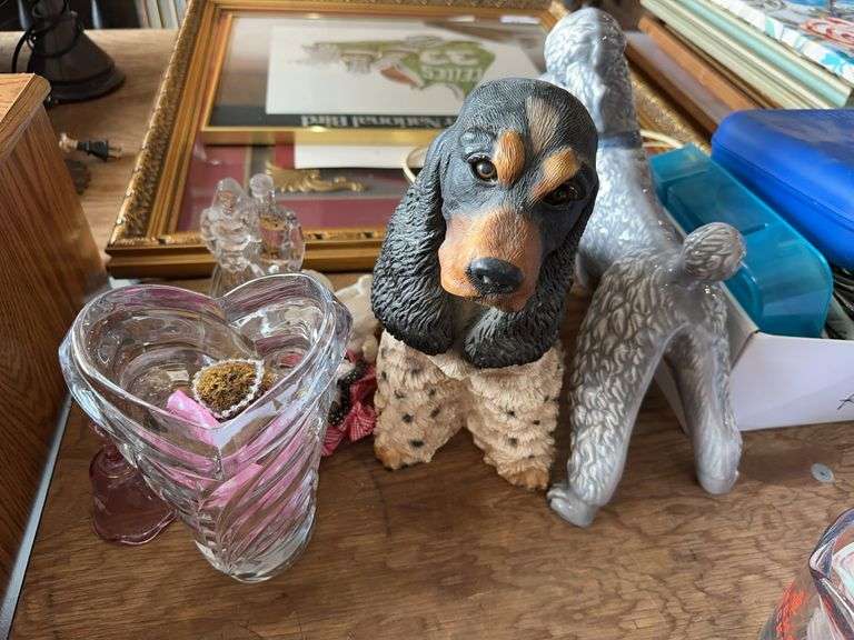 Mikasa 9" Vase, Dog figures & Collector plates, dog groomers,  misc glass collectibles image