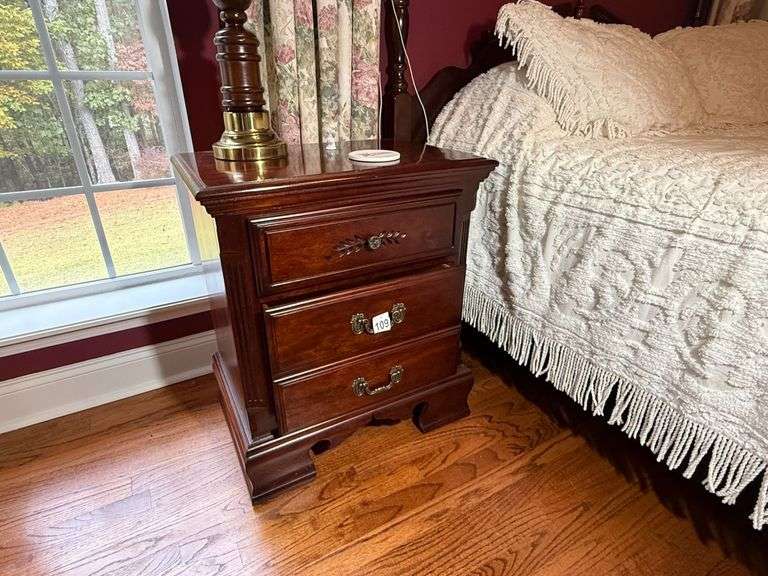 Three Drawer Bedside Table image