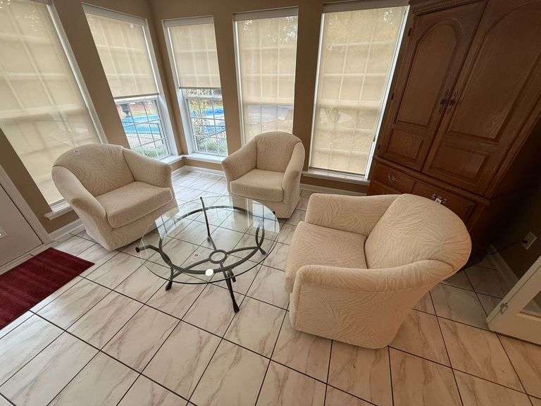 Three White Chairs image