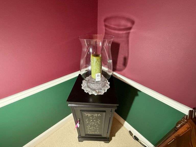 Large Glass Vase & Candle image