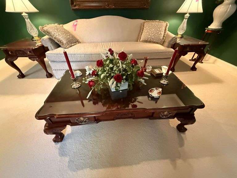 Coffee Table and Two End Tables - Contents not included image