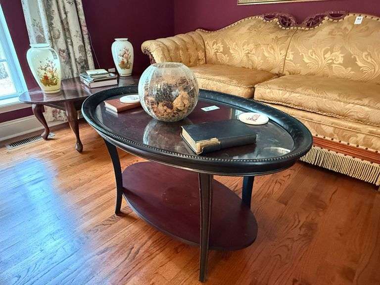 Coffee Table with Glass Top & Contents image