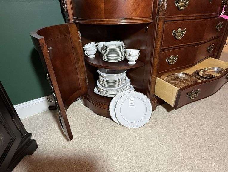 Eight Piece Dinnerware Setting - Gold Rim , Made in Poland image