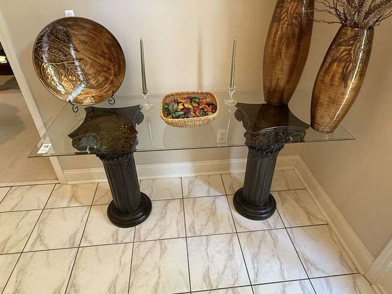 Glass Top Table - 24" x 60" - Contents not included image