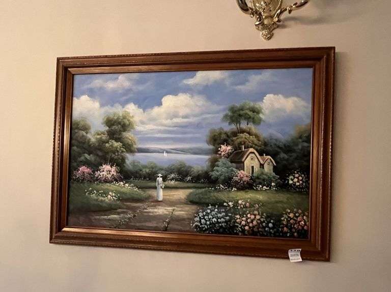 Painting - Lady in Garden - 41" x 30" image