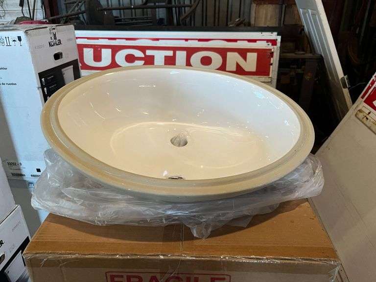 23" Oval Undermount Ceramic Sink - New in Box image