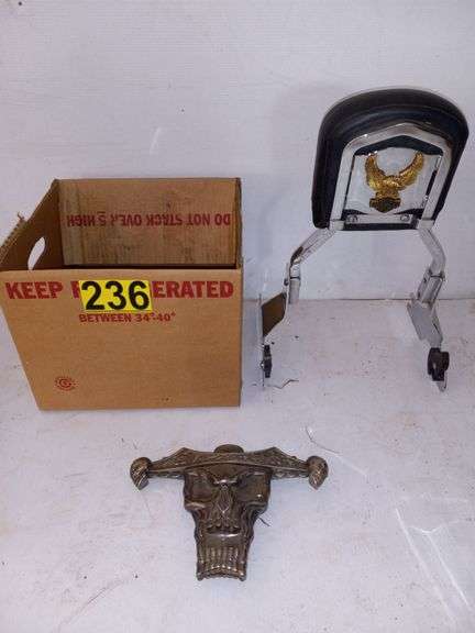 Motorcycle Back Rest, Skull Piece image