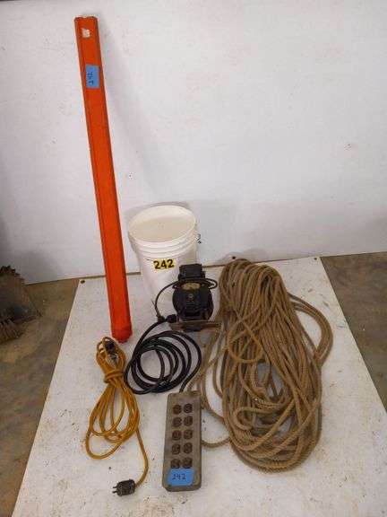 Westing House 1 hp Electric Motor, Rope 100' Plus, 25' Drop Cord, Surge Strip, 4' Level image