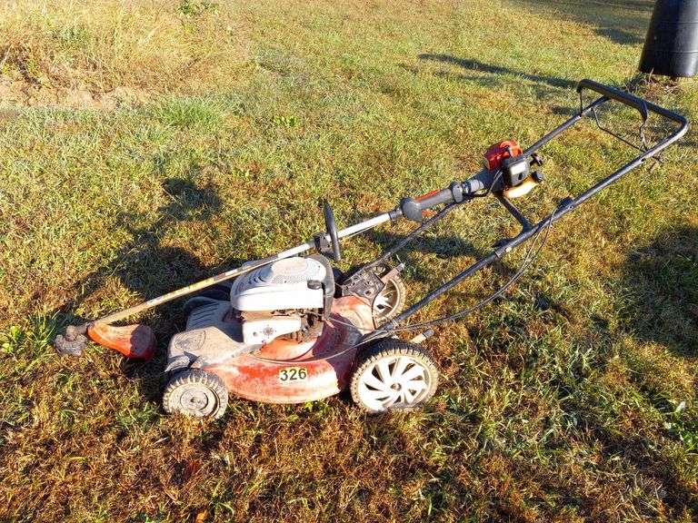 MTD Push Mower, Red Max Weedeater image