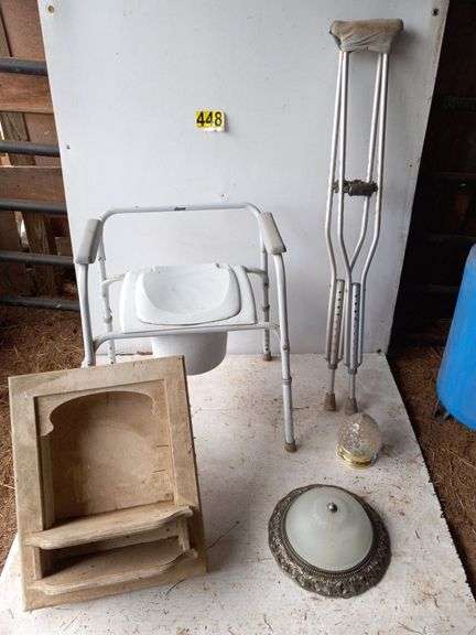 Toilet, Crutches, Lights, Shelf image