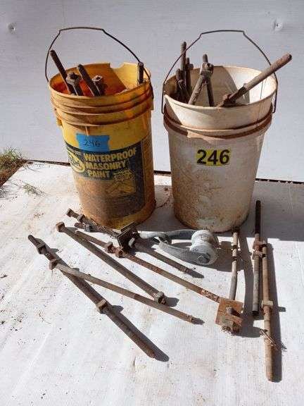 Two Buckets of Galvanized Bolts image