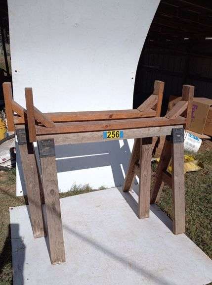 Two Wooden Saw Horses image