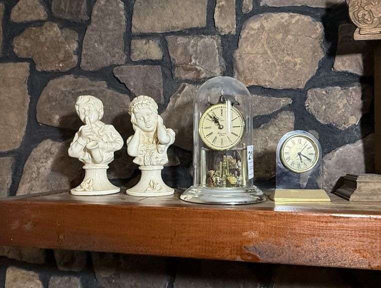 Seven Day Clock, Small Clock, 2 Small Statues image