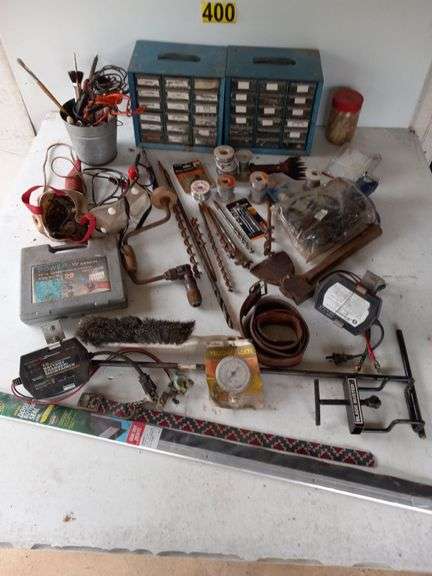 Soldering Guns & Solder, Battery Charger, Assorted Nuts, Bolts, Screws, Misc. image