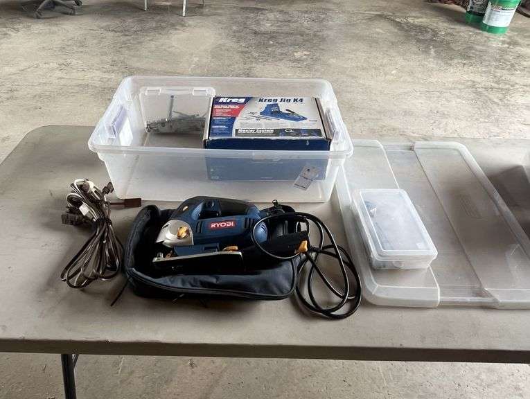 Tote of Ryobi Jig Saw & Kreg Jig K4 image