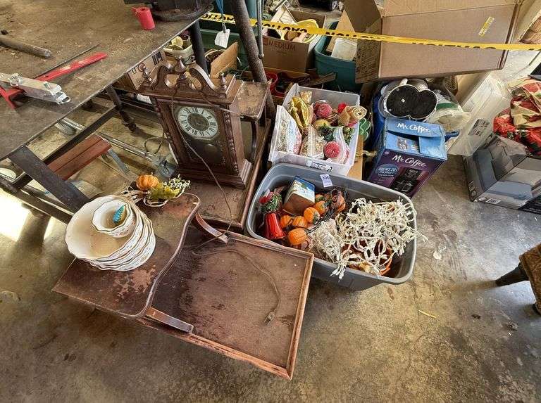 Large Lot - Clock, Lights, Christmas, Tables image