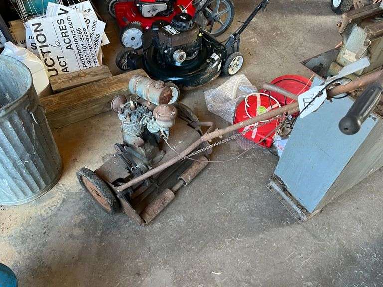Vintage Reel Lawnmower w/Clinton Engine image